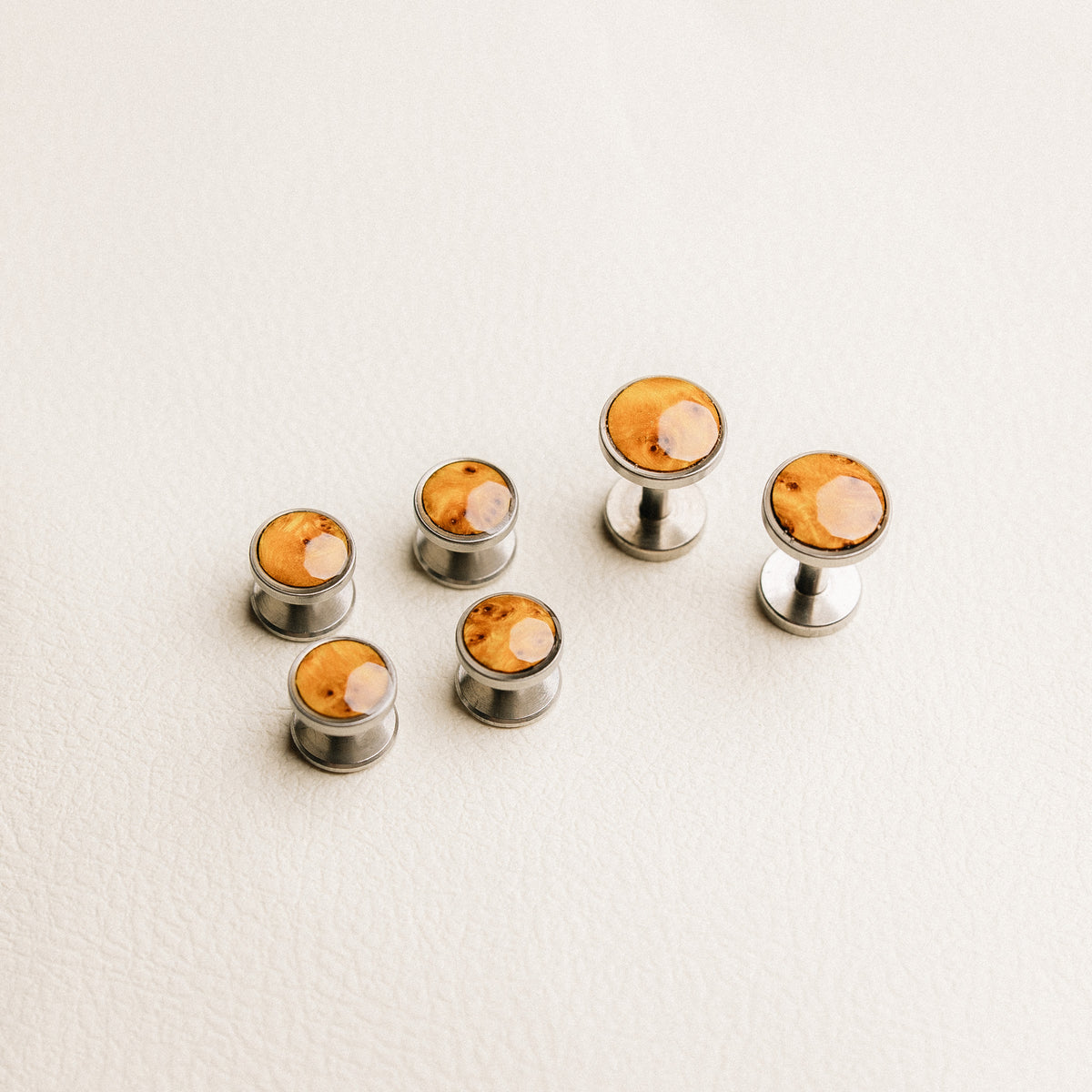 Cufflinks & Studs Set - Burl wood
