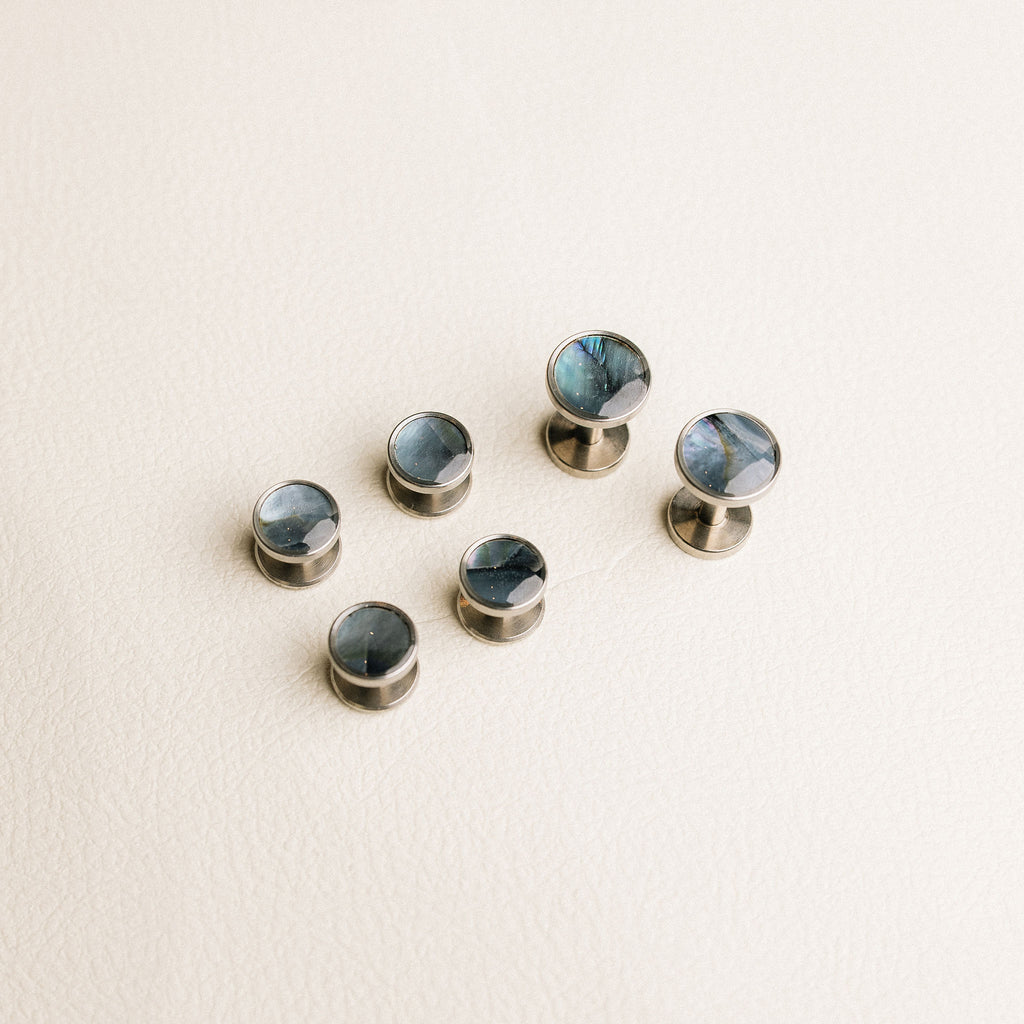 Cufflinks & Studs Set - Dark Mother of Pearl