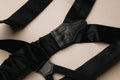 Suspenders - Black Silk Satin