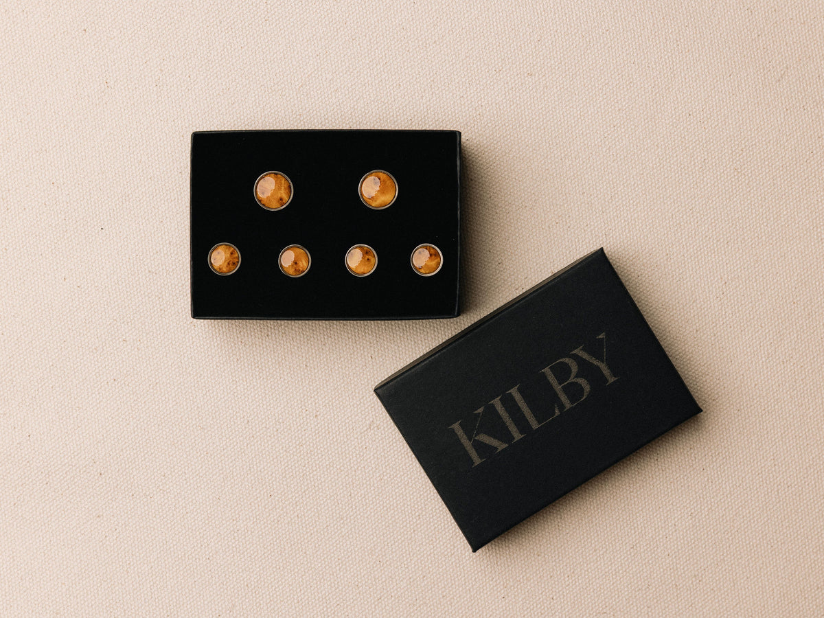 Cufflinks & Studs Set - Burl wood