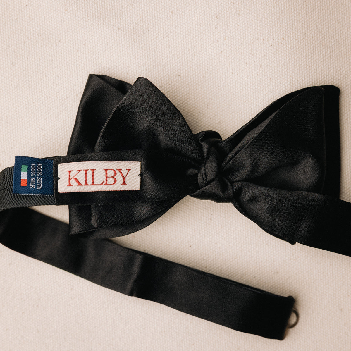 Bow Tie - Black Silk Satin