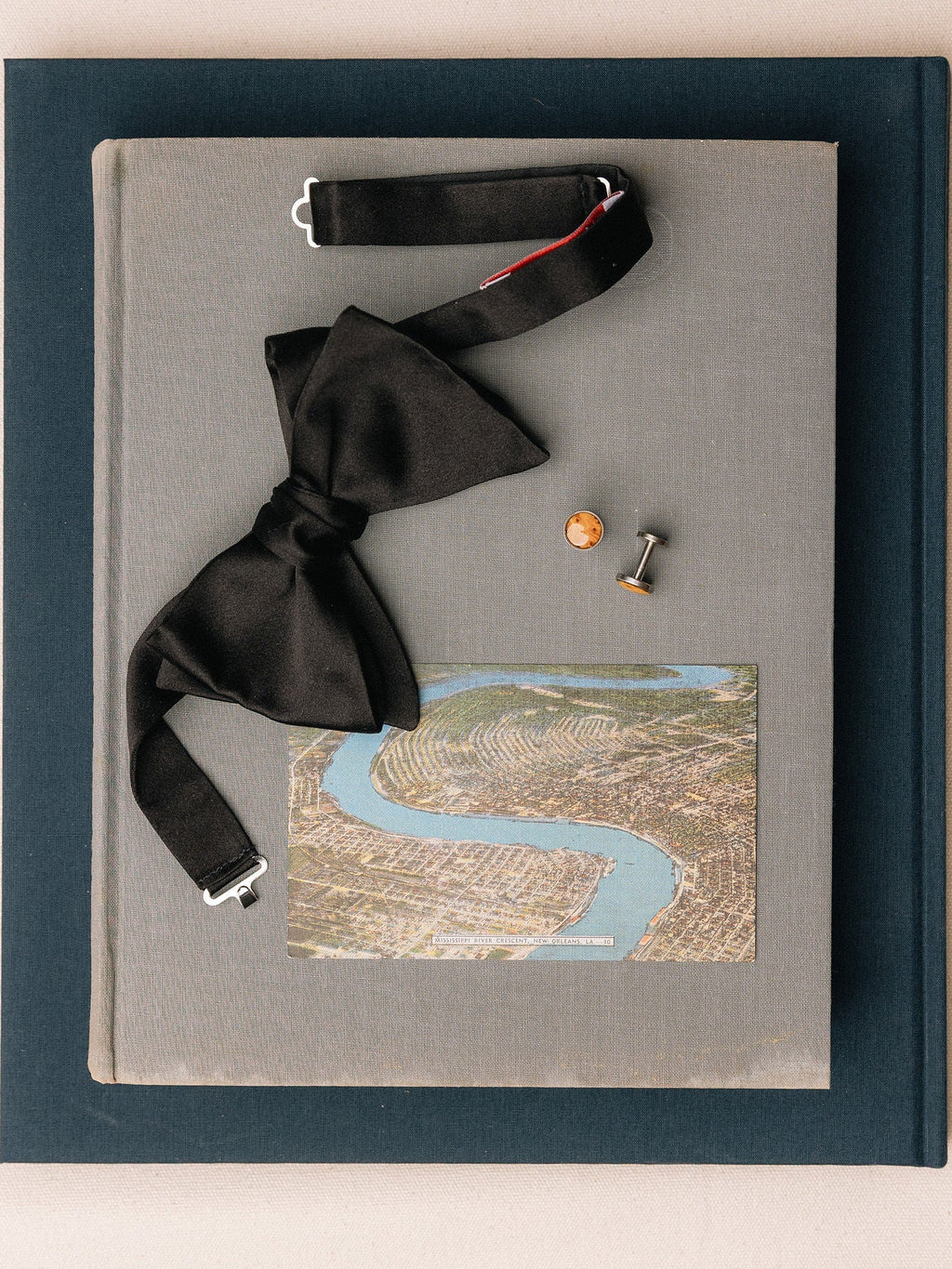 Butterfly Bow Tie - Black Silk Satin