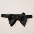 Butterfly Bow Tie - Black Silk Satin