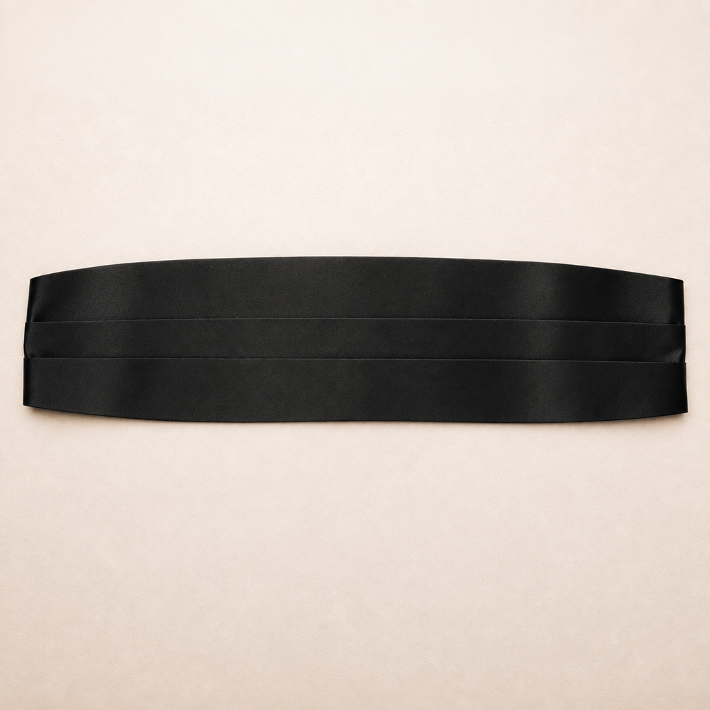Cummerbund - Black Silk Satin