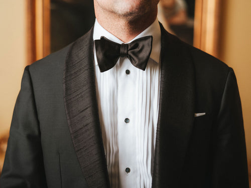 Bow Tie - Black Silk Satin