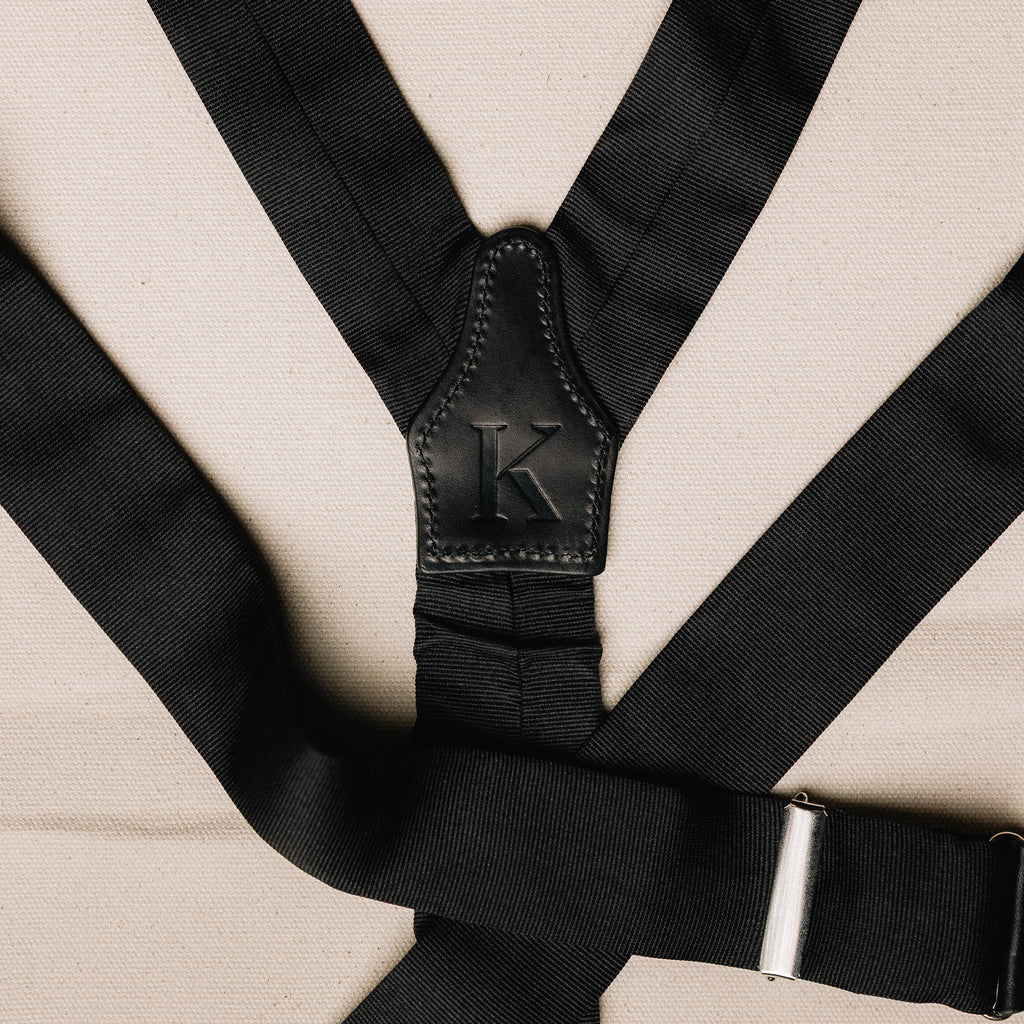 Suspenders - Black Silk Grosgrain