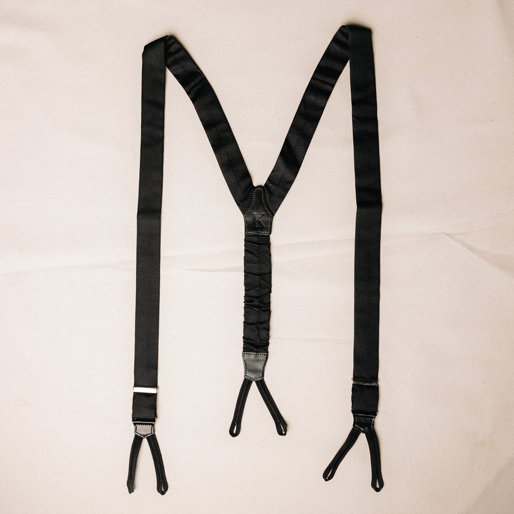 Suspenders - Black Silk Grosgrain