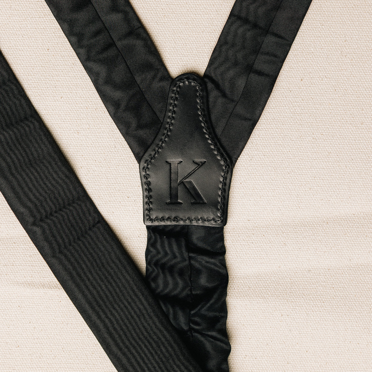 Suspenders - Black Silk Moire